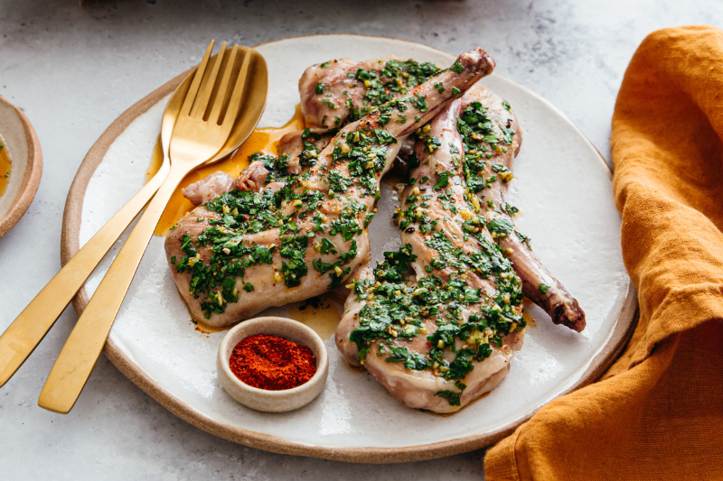 Gigolettes de lapin sauce chimichurri