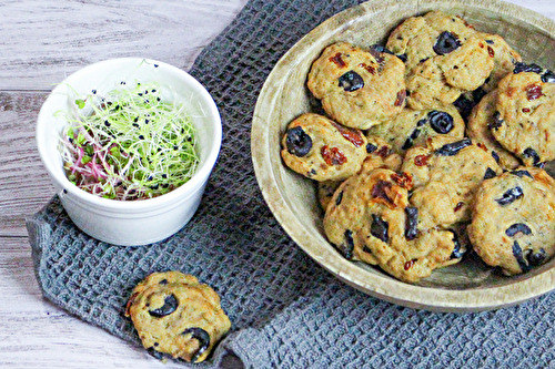 Mini-cookies aux olives de Kalamata et tomates séchées