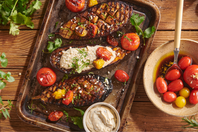 Aubergine grillée à la sauce tamarin