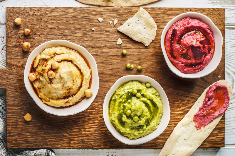 Houmous aux trois couleurs