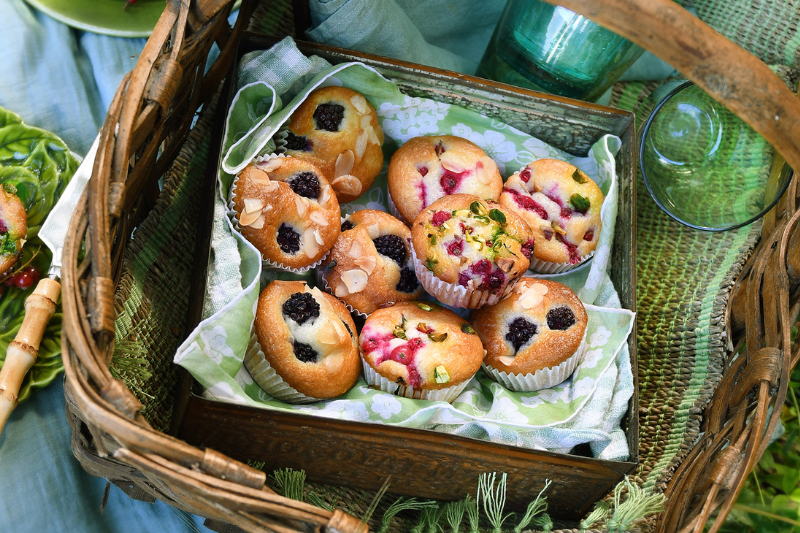 Muffins aux groseilles ou aux mûres