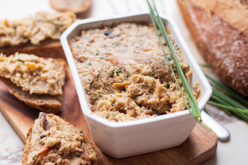 Rillettes de poulet rôti au thym citron