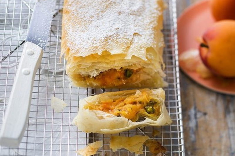 Strudel aux abricots et pistaches