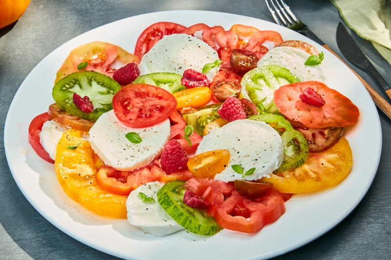 Caprese aux framboises