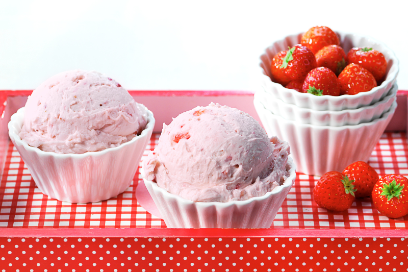 Glace à la fraise et au mascarpone