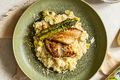 Risotto d’asperges et filets de tilapia au citron