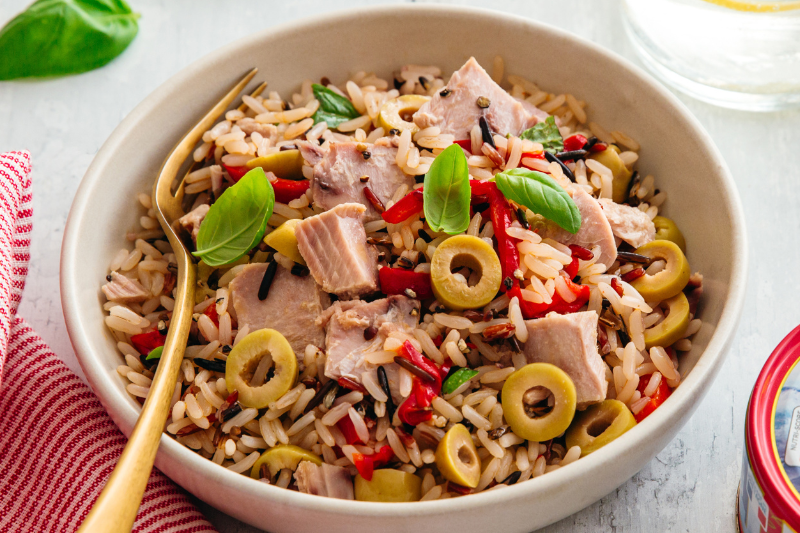 Salade de riz trois couleurs au thon au naturel Bien Pêché & Fait Ici