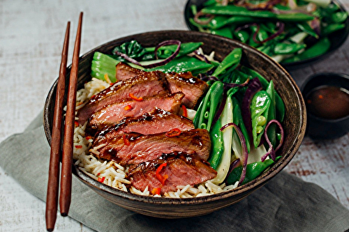 Sauté d’agneau au miso et riz