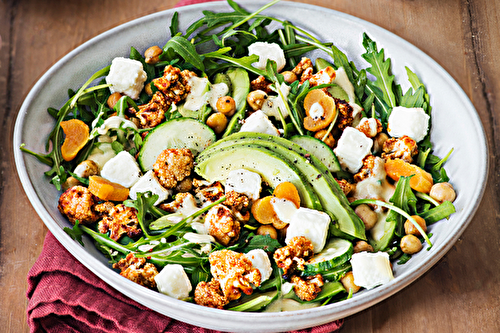 Salade de chou-fleur rôti, avocat et cubes de Brebis Entremont