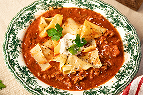 Soupe de lasagnes au Parmesan