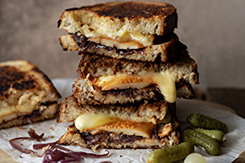 Croque-monsieur raclette et eryngiis glacés au miso