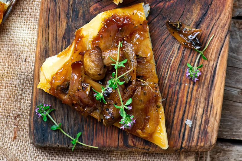 Mini tartes Tatin aux champignons de Paris