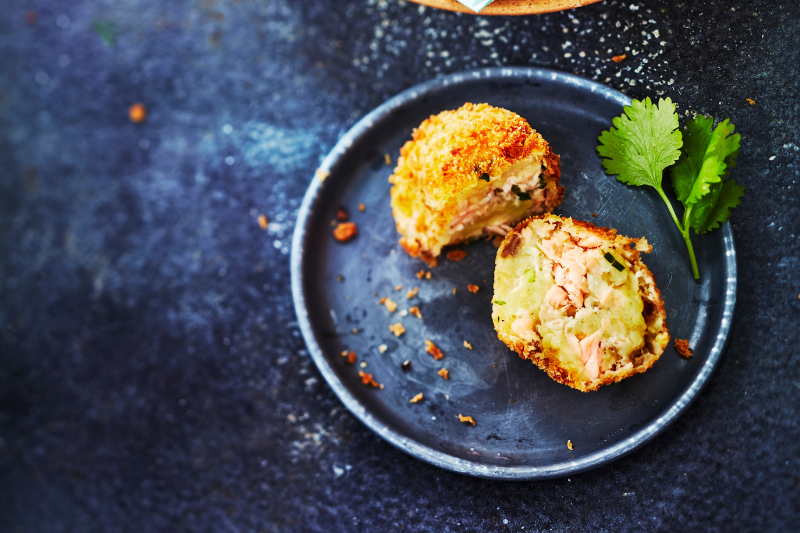 Boulettes de pommes de terre au saumon