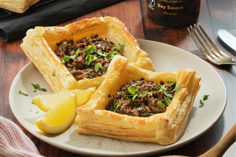 Mini-quiches à la viande, à la japonaise