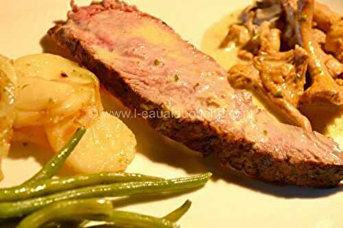 Côte De Bœuf Au barbecue Sauce Aux Chanterelles 