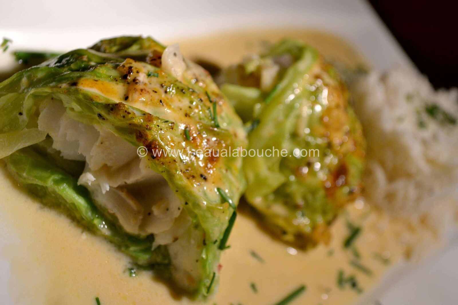 Chou Vert Farci De Cabillaud Sauce Au Cidre