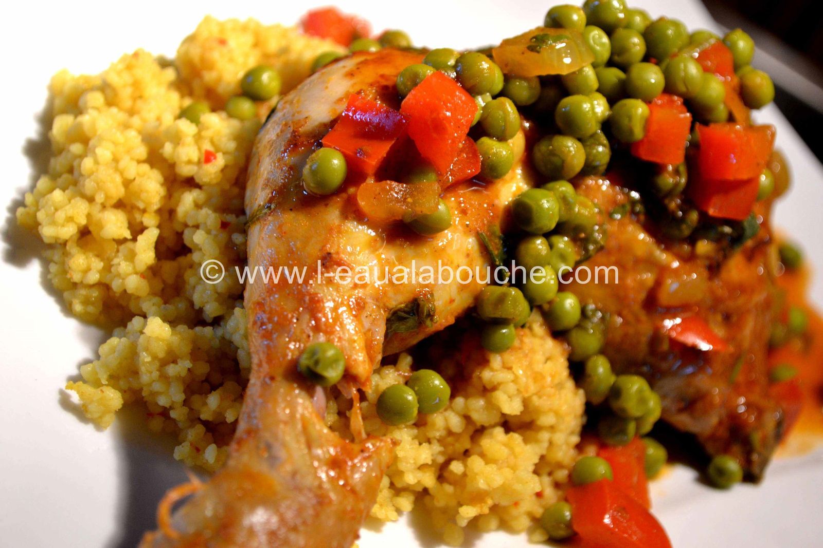 Cuisses De Poulet Epicées Aux Petits Pois