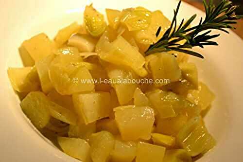 Poireaux Et Pommes De Terre Compotés Au Romarin