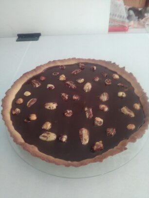 Tarte au Chocolat-Praliné et ses fruits secs caramélisés 