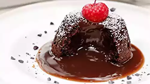 Moelleux au chocolat cœur coulant à la lavande du jardin