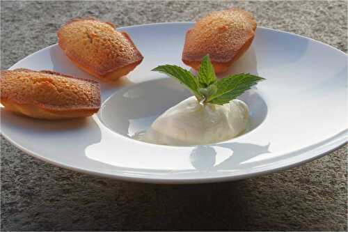 Madeleines au miel glace fromage blanc
