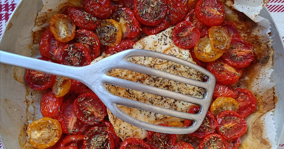 Tomates cerise & feta dorée au four