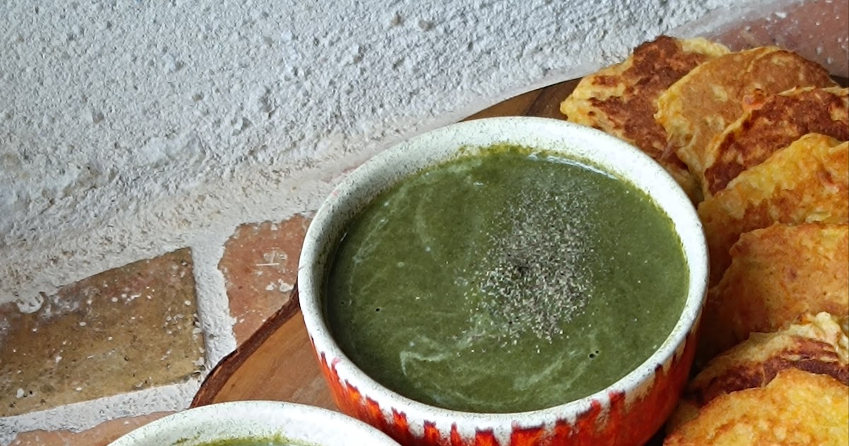 Velouté d' épinards et pancakes aux carottes 