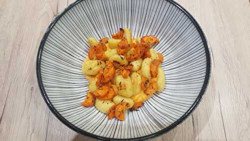 Gnocchis poêlés, purée de butternut et carottes rôties
