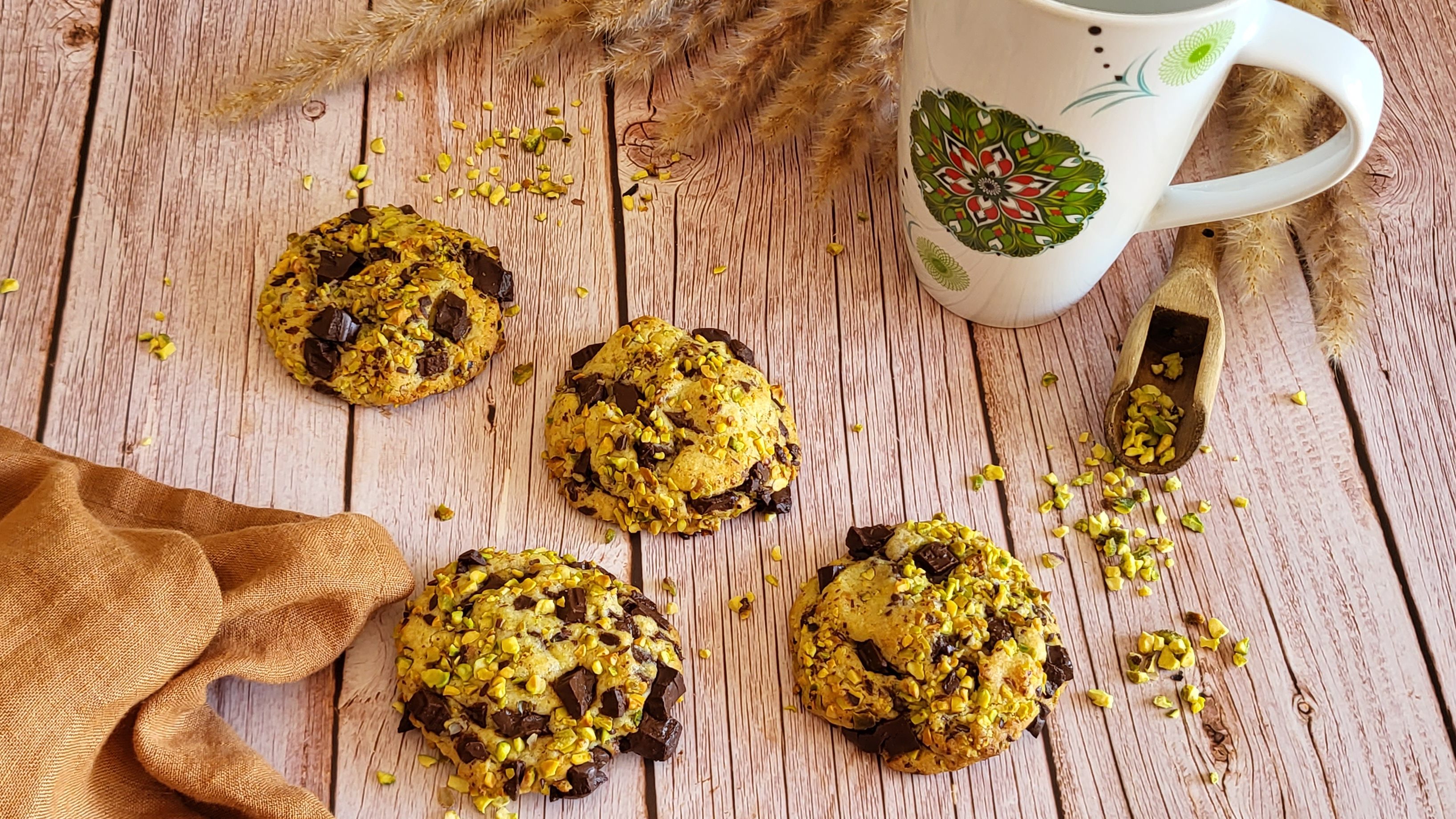 Cookies au chocolat et à la pistache