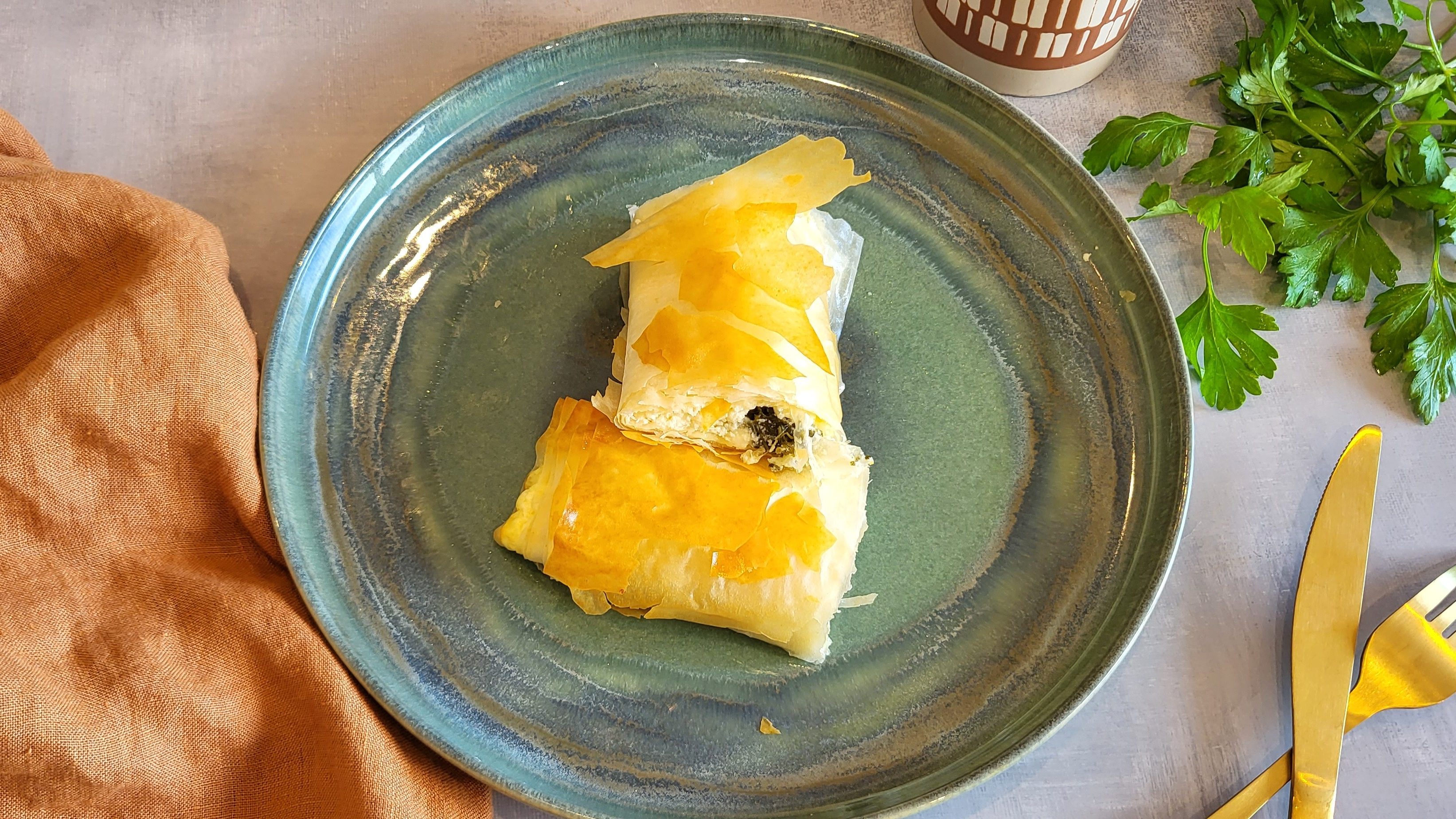 Feuilletés aux fromages et épinards