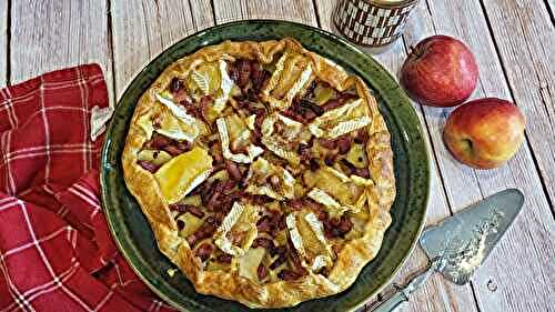 Tarte pommes, camembert et lardons