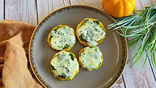 Rondelles de courge , pesto de persil et gorgonzola