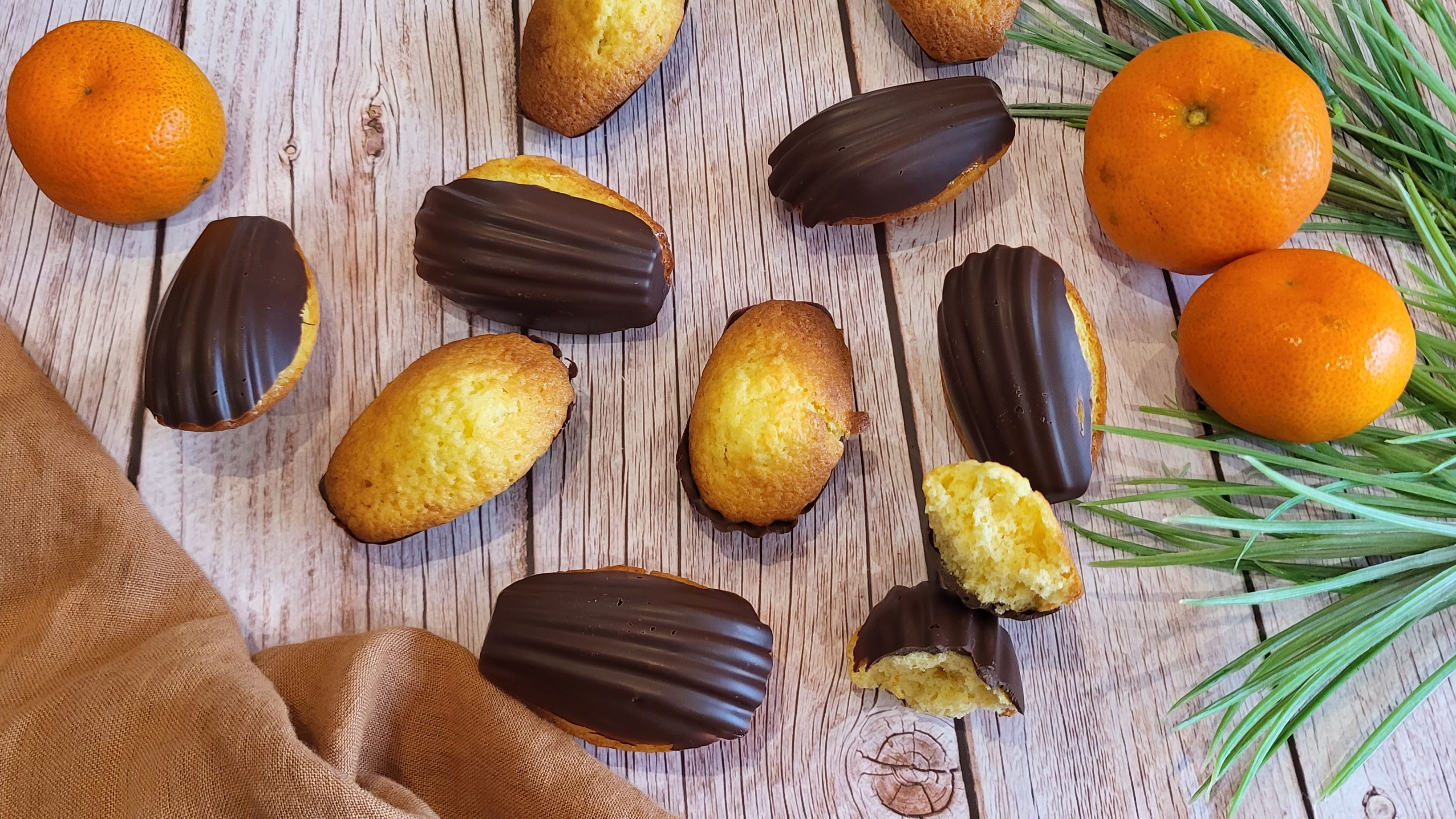 Madeleines clémentine et chocolat