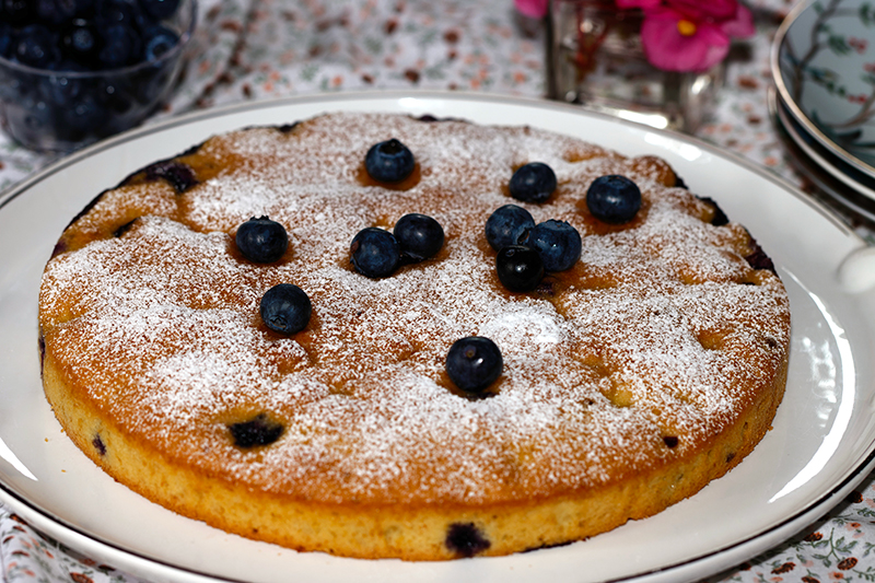 Gâteau madeleine aux myrtilles