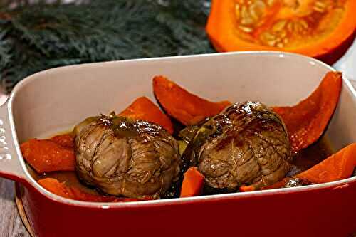 Paupiette de veau, potimarron rôti