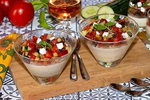 Panna cotta feta salade grecque