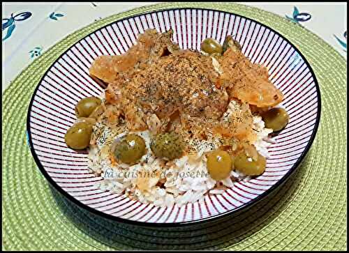 Tajine de poulet olives vertes et citron confit