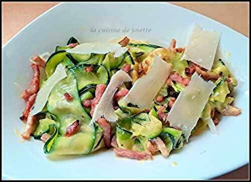 Tagliatelles de courgette à la carbonara/ autour d'un ingrédient #121