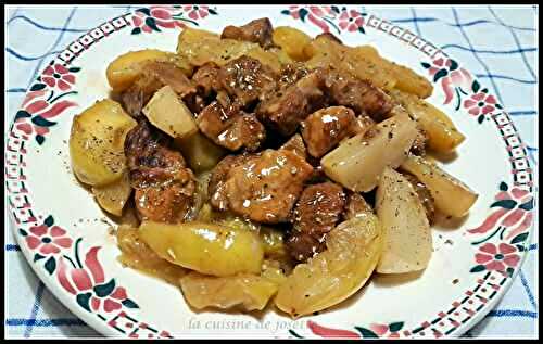 Porc confit au cidre et pommes