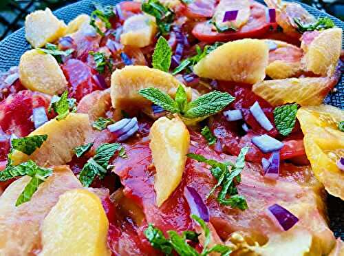 Carpaccio tomates et pêches