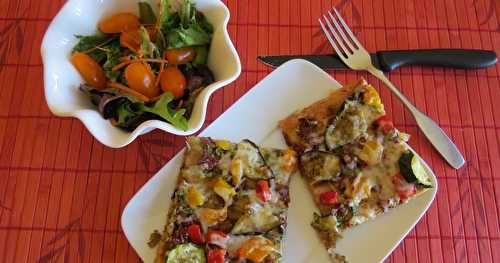 Pizza au pesto et aux légumes grillés + 