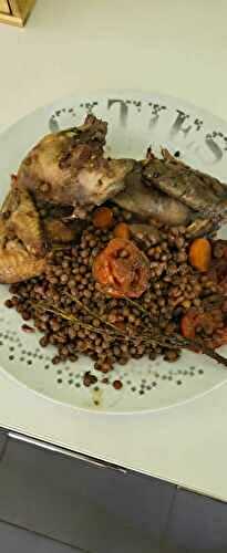 Palombes aux lentilles carottes à l'omnicuiseur