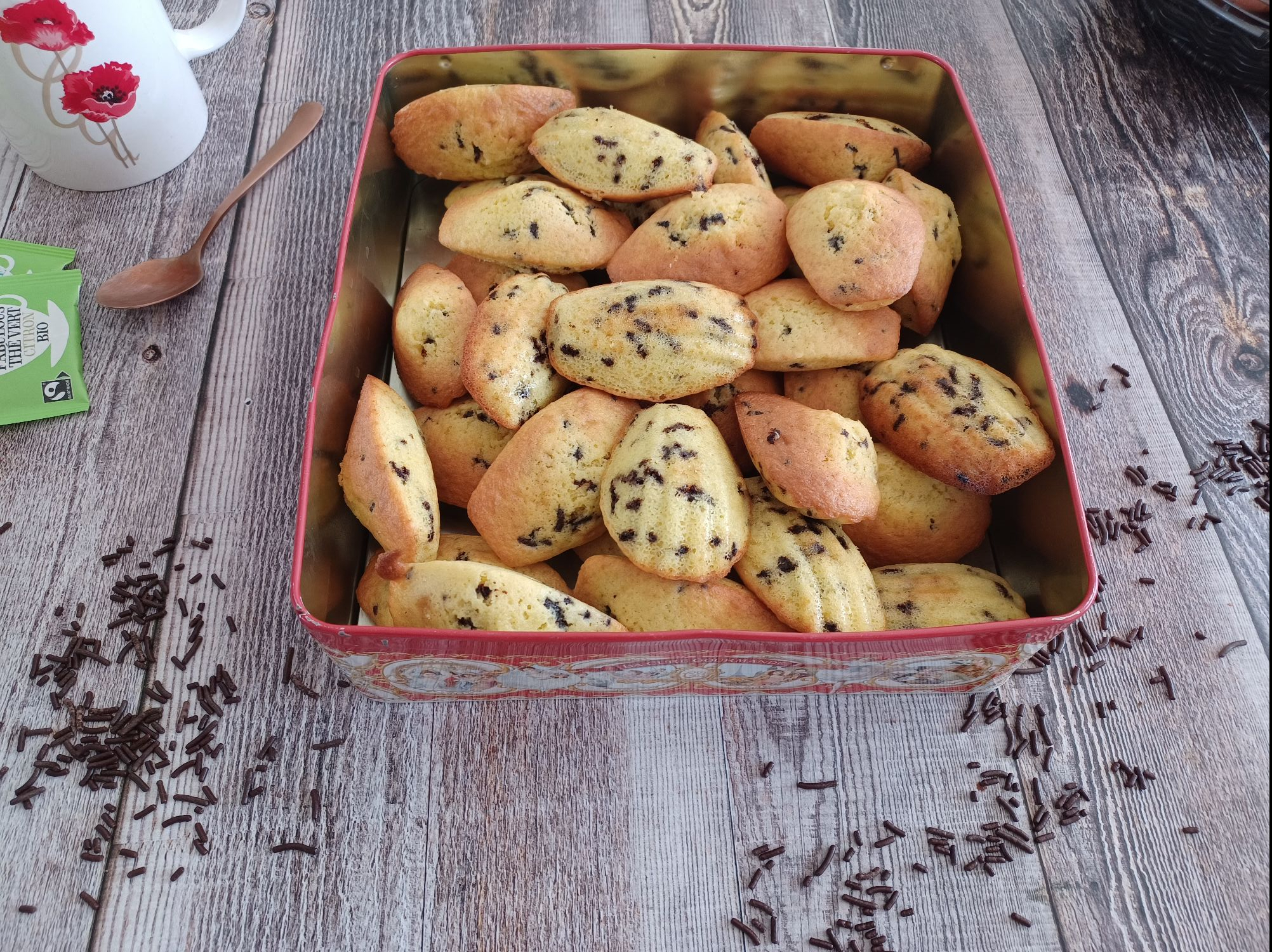 Madeleines aux vermicelles de chocolat