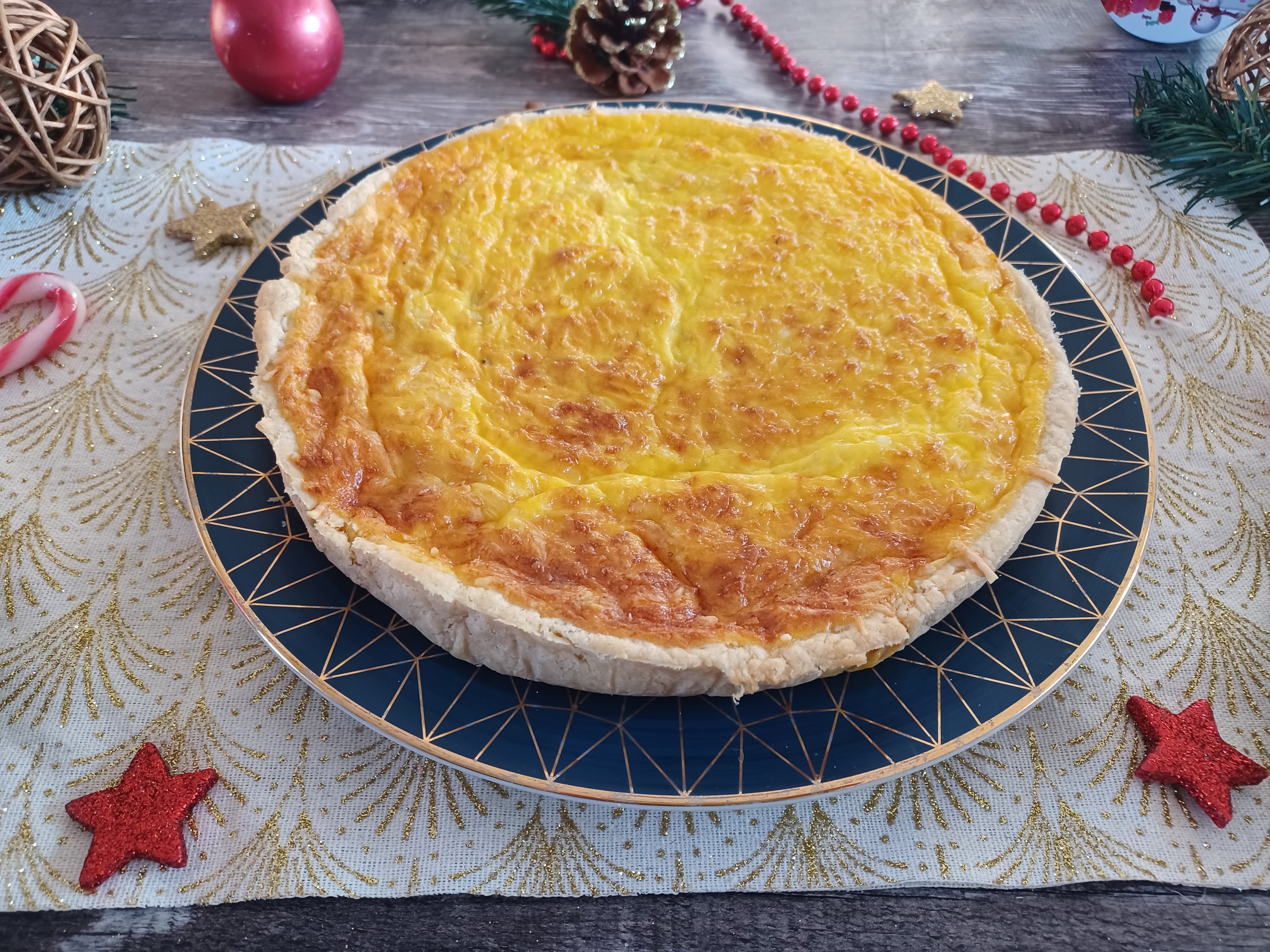 Quiche de noël au fromage et à l’oignon