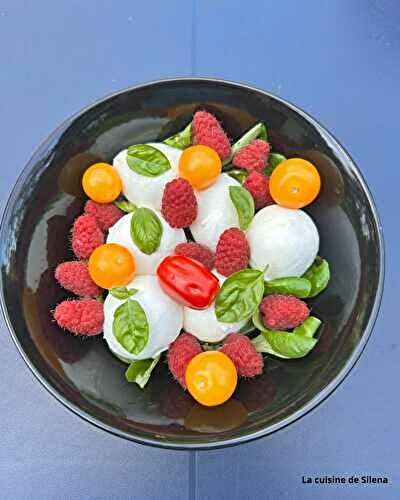 Burrata aux framboises