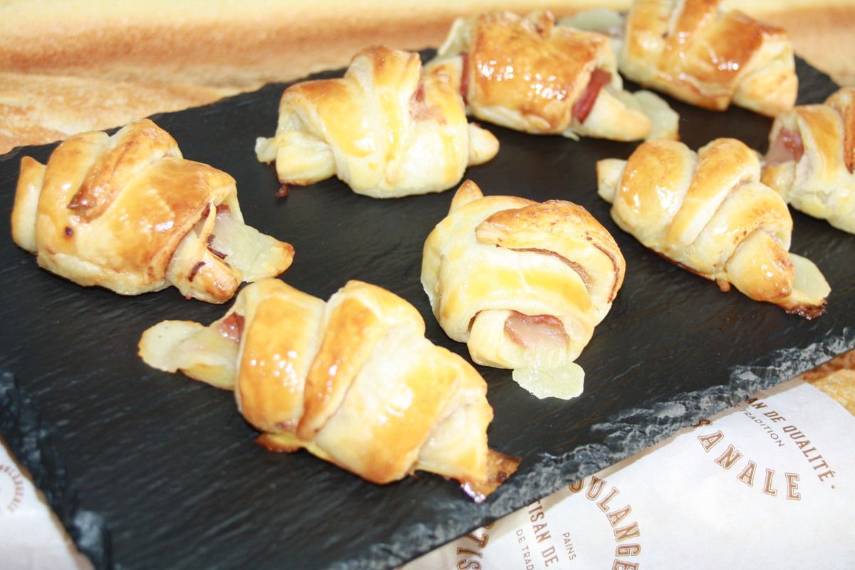 Le mini croissant jambon fumé mozzarella