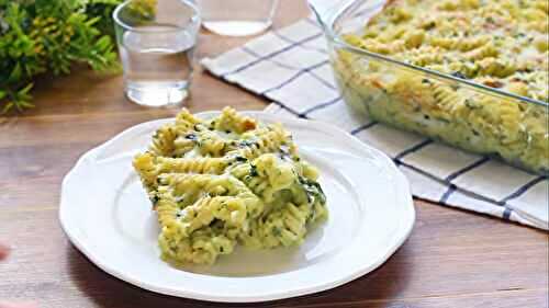 PÂTES AU FOUR À LA CRÈME DE COURGETTES