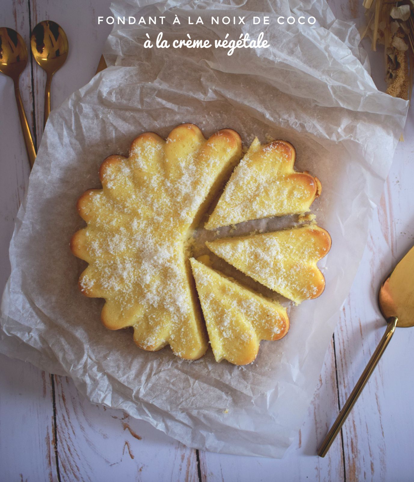 Fondant à la noix de coco à la crème végétale 