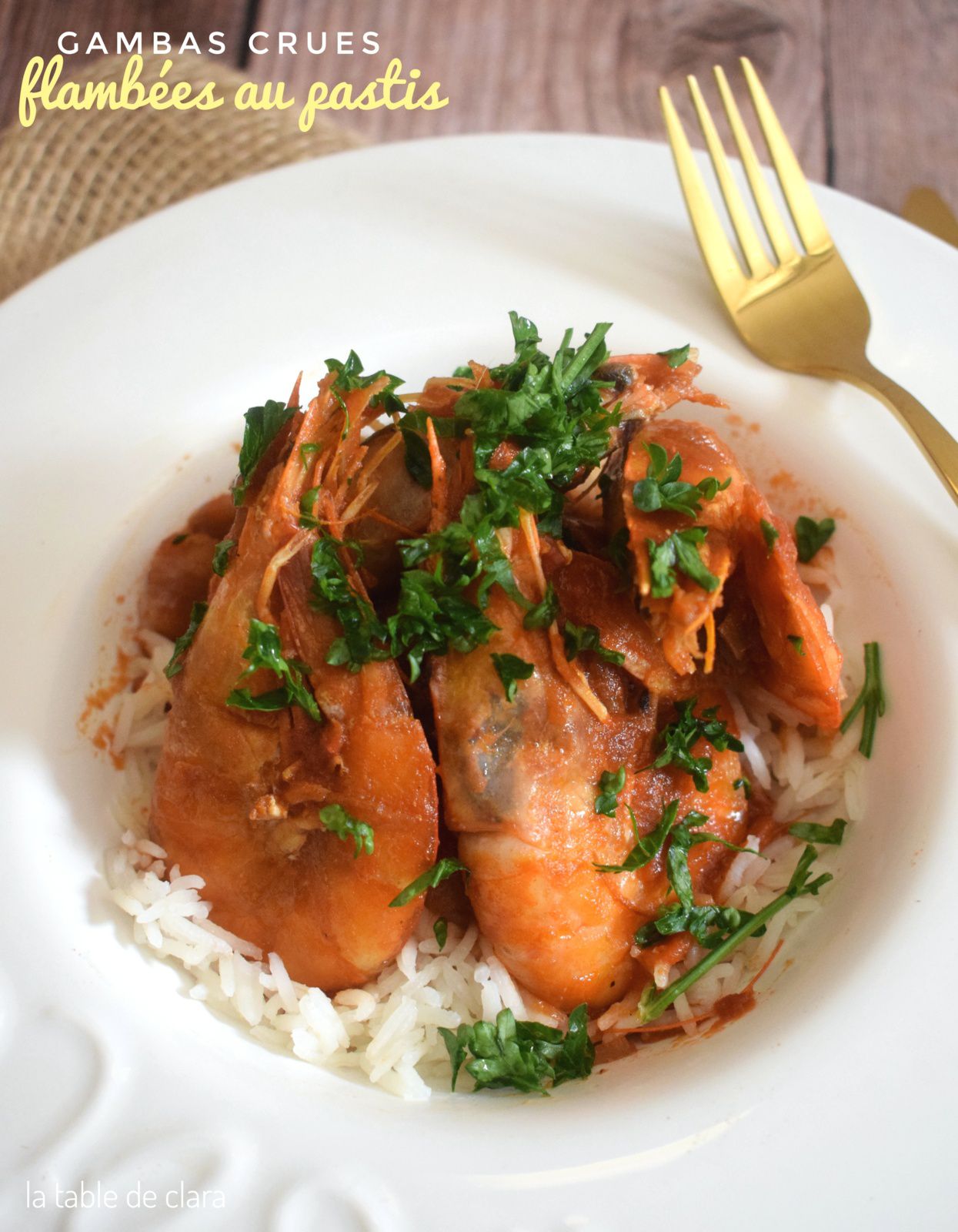 Gambas crues flambées au pastis