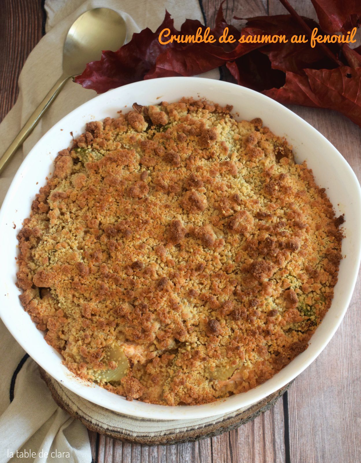 Crumble de saumon au fenouil